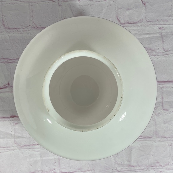 Vintage White Milk Glass Hand Painted Ceiling Light Shade - Picture 7 of 8